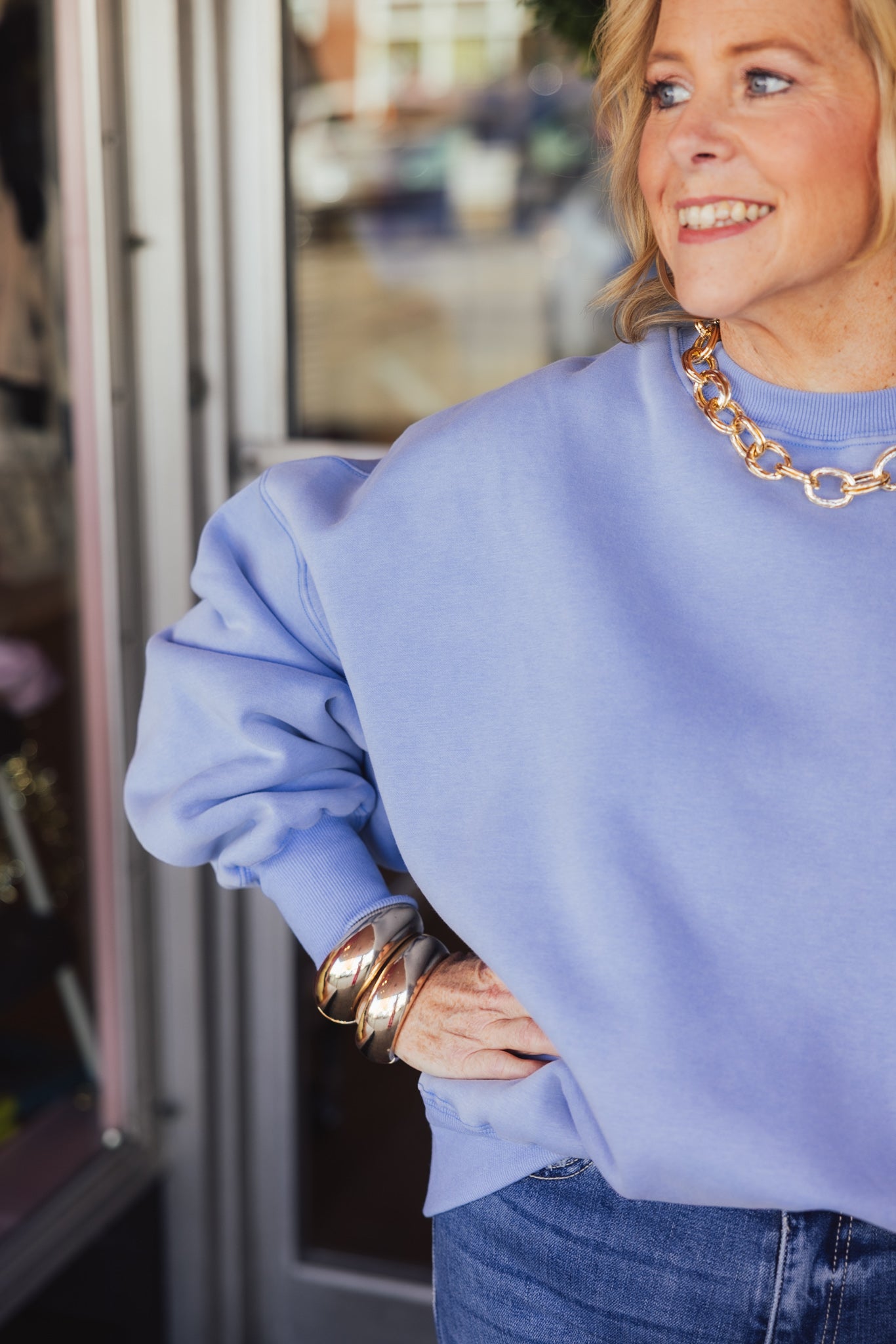 Reversible Fleece Crewneck